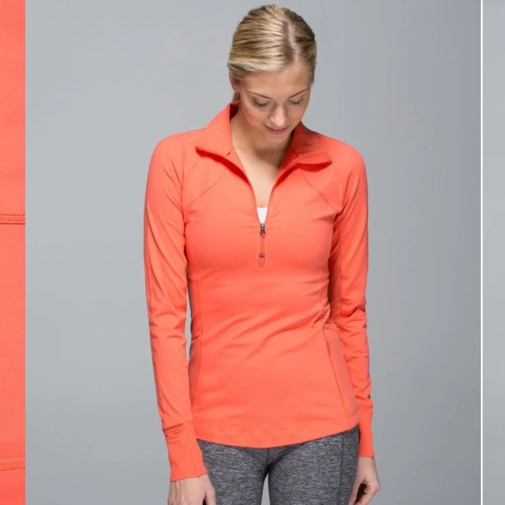 Lululemon Race With Grace 1/2 Zip Pullover *size 8 orange*